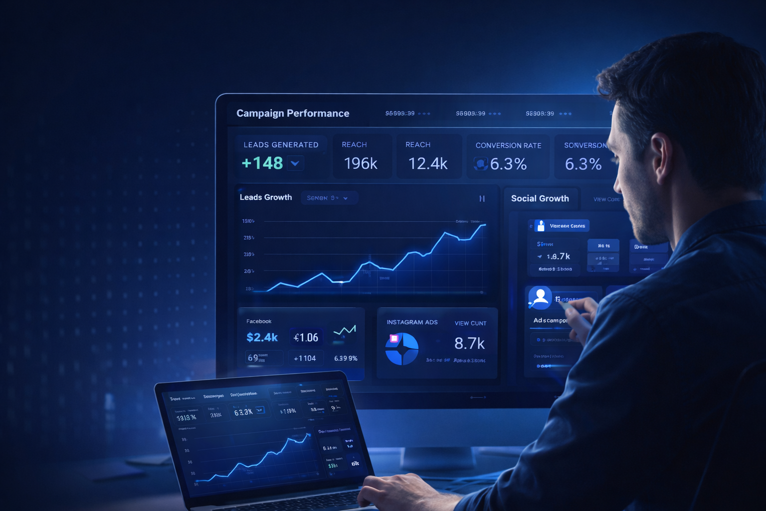 Digital marketing analytics dashboard