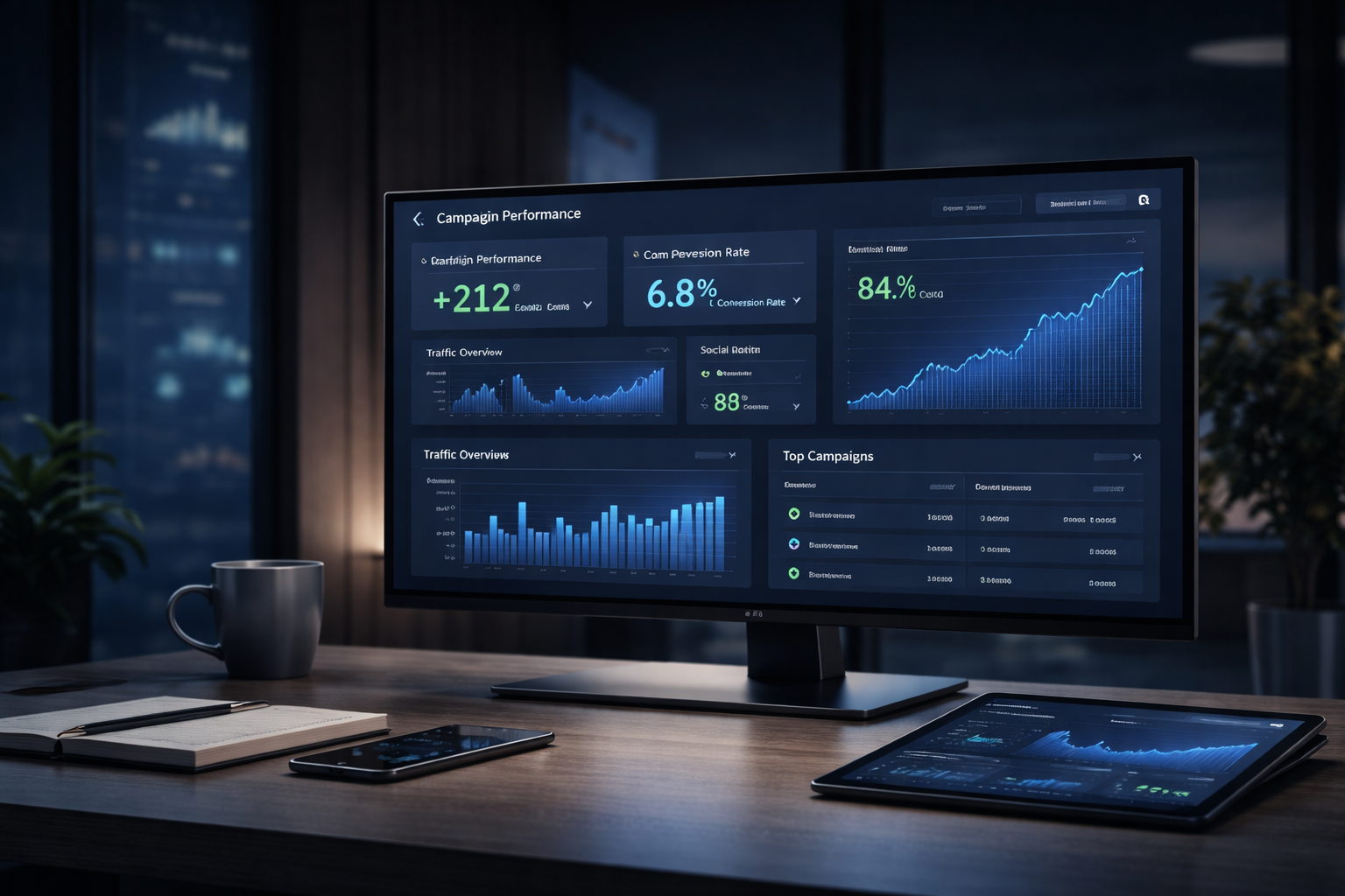 Marketing performance analytics dashboard