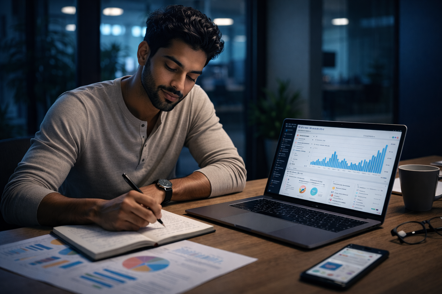 JCM Media founder planning digital marketing strategy